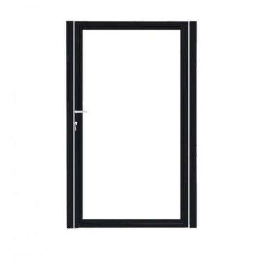 Enkele aluminium poort verticaal met toebehoren en vulling 100x160 cm Zwart + Geborsteld Antraciet