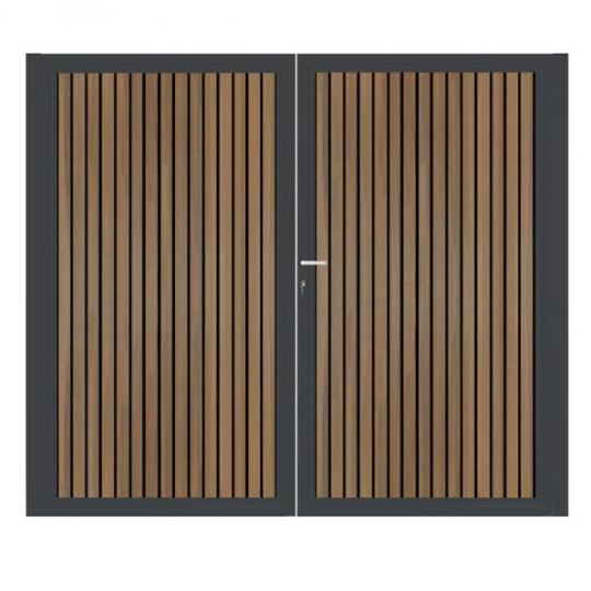 Dubbele aluminium poort verticaal met toebehoren en vulling 200x160 cm Antraciet + Rhombus Schaduw T