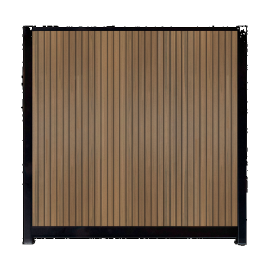 WPC Schutting Compleet Verticaal incl. 1 paal 184 x188 cm Zwart + Teak Rhombus