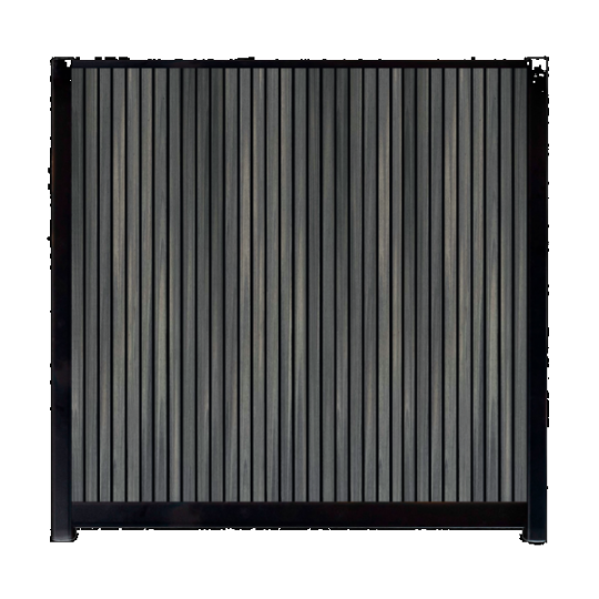 WPC Schutting Compleet Verticaal incl. 1 paal 184 x188 cm Zwart + Antraciet Rhombus Schaduw