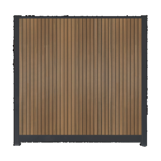 WPC Schutting Compleet Verticaal incl. 1 paal 184 x188 cm Antraciet + Teak Rhombus