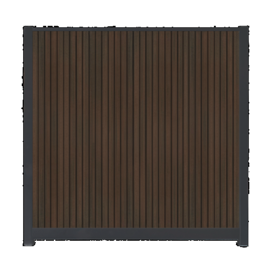 WPC Schutting Compleet Verticaal incl. 1 paal 184 x188 cm Antraciet + Donkerbruin Rhombus