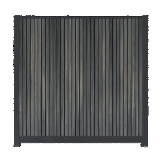 WPC Schutting Compleet Verticaal incl. 1 paal 184 x188 cm Antraciet + Antraciet Rhombus