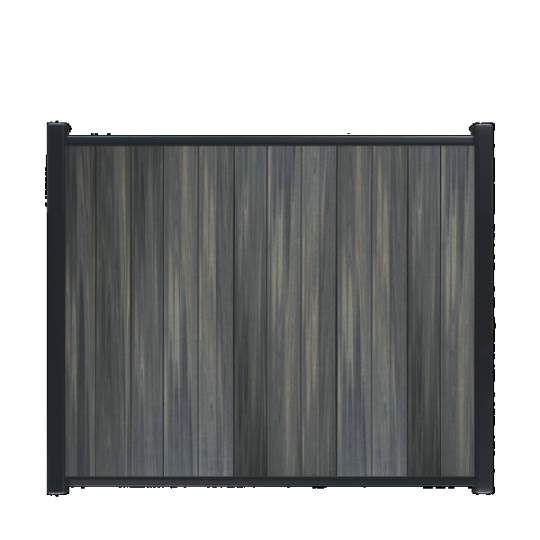 WPC Schutting Compleet Verticaal incl. 1 paal 184 x188 cm Antraciet + Antraciet Geborsteld