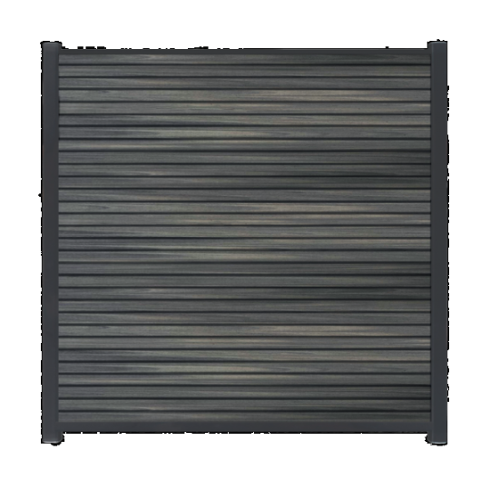 WPC Schutting Compleet Horizontaal incl. 1 paal 184 x185 cm Antraciet + Antraciet Rhombus