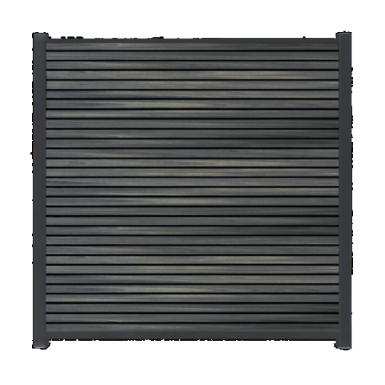 WPC Schutting Compleet Horizontaal incl. 1 paal 184 x185 cm Antraciet + Antraciet Rhombus Schaduw