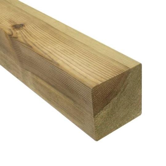 Paal grenen 6.8x6.8x270cm