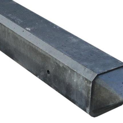 Beton tussenpaal met punt kop 10x10x180cm sponning 37 cm antraciet