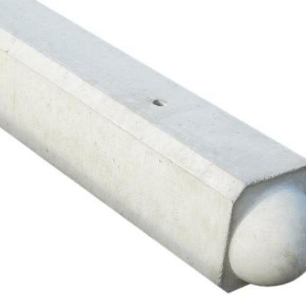 Beton eindpaal met bol kop 10x10x275cm sponning 37 cm wit