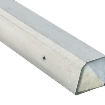 Beton eindpaal met punt kop 10x10x275cm sponning 37 cm wit