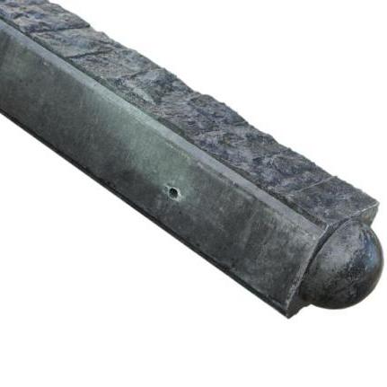 Beton tussenpaal met graniet motief, lichtleiding en bol kop 10x10x275cm sponning 74 cm antraciet