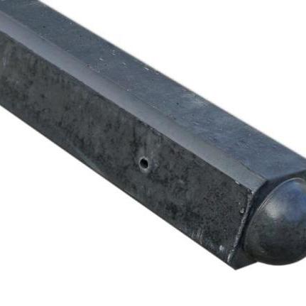 Beton eindpaal met bol kop 10x10x310cm sponning 54 cm antraciet