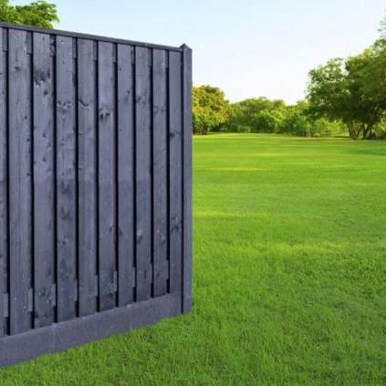 Tuinscherm 23 planken zwart gespoten 180x90cm (bxh)