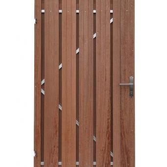Tuinpoort hardhout keruing 100x100cm (bxh) incl. gegalvaniseerd frame en stelogen