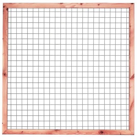 Gaastuinscherm douglas hout 180x180cm (bxh) incl. kader 44x69 mm en gaasmazen 100x100 mm