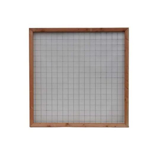 Gaastuinscherm rood geïmpregneerd hout 180x130cm (bxh) incl. kader 44x69 mm en gaasmazen 100x100 mm