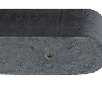 Stampbeton hoekpaal 10x10x278cm sponning 27 cm tbv recht scherm antraciet