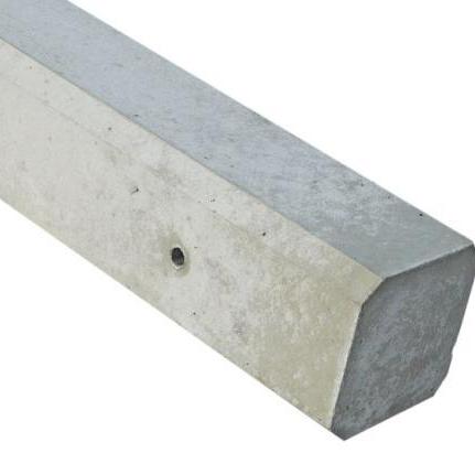 Beton eindpaal met vlakke kop 10x10x180cm sponning 37 cm wit