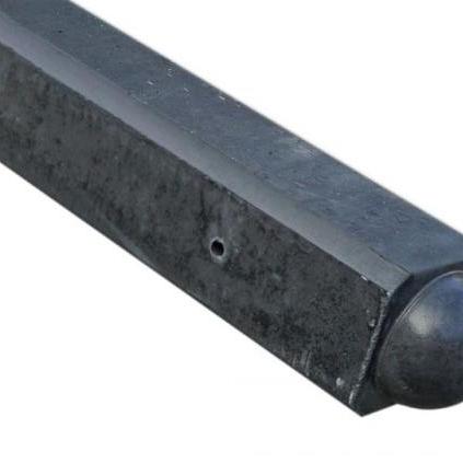 Beton eindpaal met bol kop 10x10x195cm sponning 74 cm antraciet