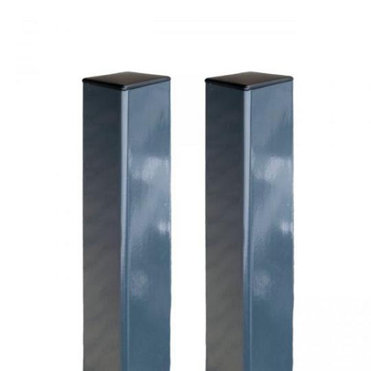 WPC Horizontale schutting Aluminium Hoekpaal incl. paalkap 7,5x7,5x270 cm - Antraciet