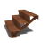 Cortenstaal trap 3-trede (breedte 100 cm)
