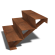 Cortenstaal trap 3-trede (breedte 80 cm)
