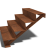 Cortenstaal trap 4-trede (breedte 100 cm)