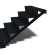 Zwarte trap 5-trede Zwart (breedte 100 cm)