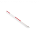 Jalonstok Nestle hout 200cm geplastificeerd, boven rood, stalen punt