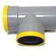 PVC t-stuk 90 graden 2x manchet 1x spie 160mm