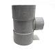 PVC verloop t-stuk 90 graden 3x manchet 125-75mm