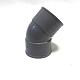 PVC bocht 45 graden 2x manchet 75mm