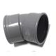 PVC bocht 15 graden 2x manchet 125mm