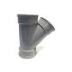 PVC y-stuk 45 graden 3x manchet 200mm