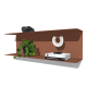 Gepoedercoat staal wandplank C-vorm 100 x 20 cm Corten look
