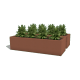 Gepoedercoat staal balkonplantenbak 60 x 48 x 15 cm Corten look