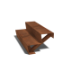 Cortenstaal trap 2-trede (breedte 100 cm)
