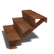 Cortenstaal trap 3-trede (breedte 80 cm)