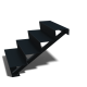 Zwarte trap  4-trede Zwart (breedte 80 cm)