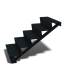 Zwarte trap 5-trede Zwart (breedte 80 cm)