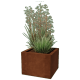 Cortenstaal plantenbak Vierkant 40 x 40 x 80 cm met bodemplaat + (8) voeten