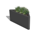Gepoedercoat staal plantenbak Driehoek ongelijkzijdig 84 x 60 cm  Zwart