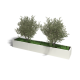 Gepoedercoat staal plantenbak Rechthoek xxl 300 x 50 x 80 cm met bodemplaat  Zwart