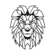 Metalen wanddecoratie Lion 1.0 Small Zwart