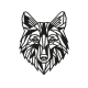 Metalen wanddecoratie Wolf 1.0 Small Zwart