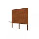 Cortenstaal schutting (3 horizontaal) complete set 258 x 190 cm met grondpin