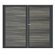 Dubbele aluminium poort horizontaal met toebehoren en vulling 200x160 cm Antraciet + Rhombus Antraci