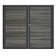 Dubbele aluminium poort horizontaal met toebehoren en vulling 200x160 cm Antraciet + Rhombus Schaduw