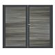 Dubbele aluminium poort horizontaal met toebehoren en vulling 200x160 cm Antraciet + Geborsteld Antr