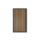 Enkele aluminium poort verticaal met toebehoren en vulling 100x160 cm Antraciet + Geborsteld Teak